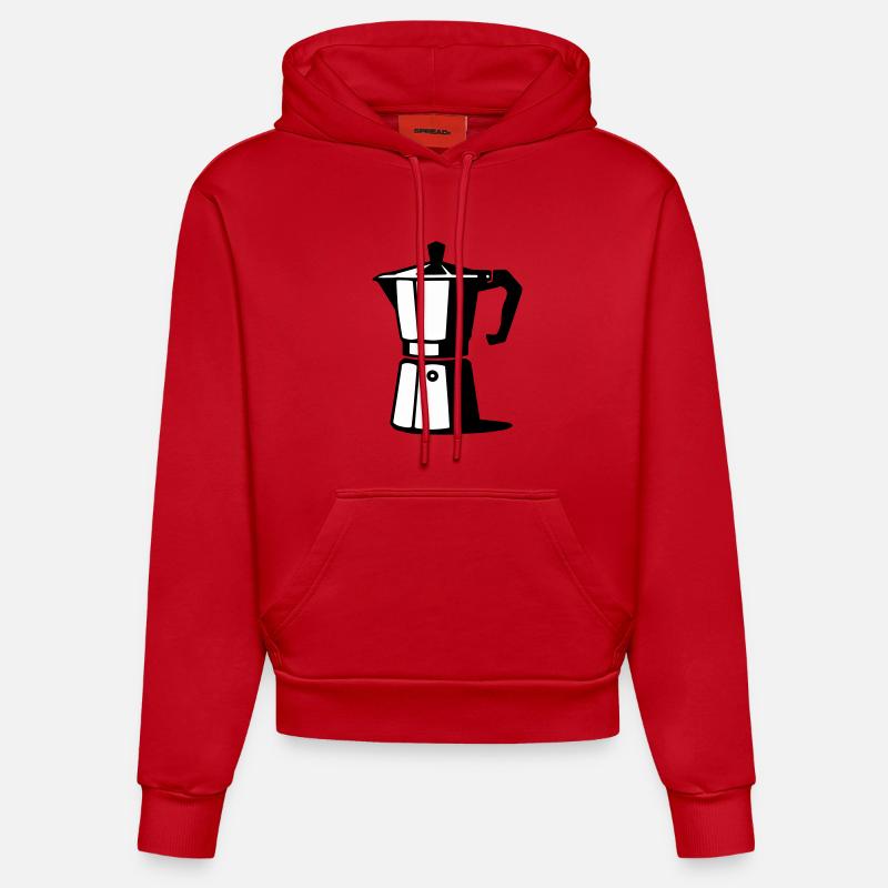 Cafetière à expresso - Sweat à capuche bio ajusté fabriqué en UE - rouge