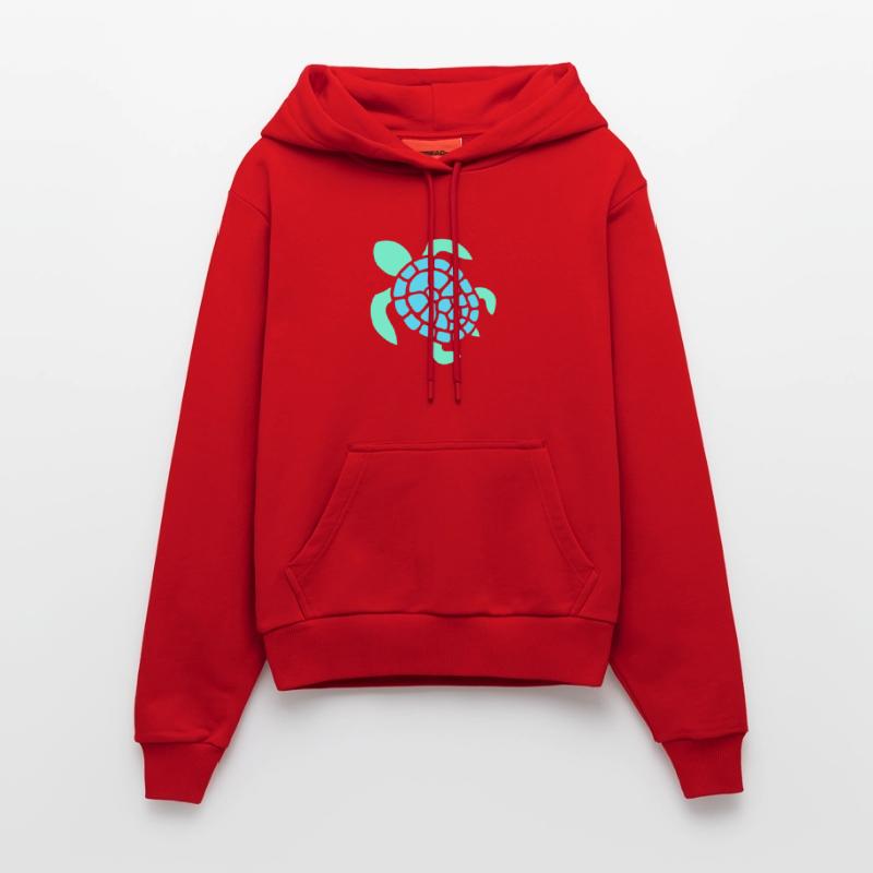 Turtle Logo Turtle Shell Pattern Icon Organic Fitted Hoodie Made in EU
