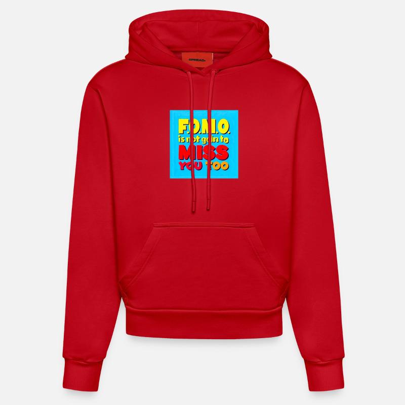 FOMO ne va pas vous manquer non plus - Sweat à capuche bio ajusté fabriqué en UE - rouge
