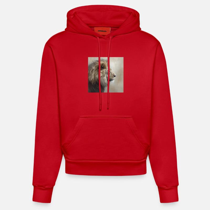 02-009 - Sweat à capuche bio ajusté fabriqué en UE - rouge