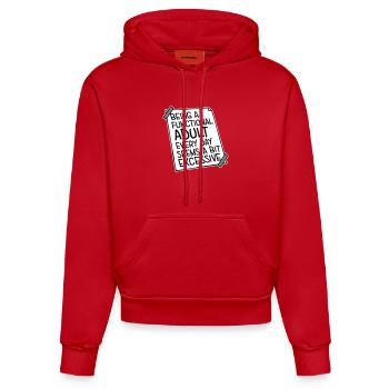 Being A Functional Adult Every Day Seems Excessive - Organic Fitted Hoodie Made in EU - red - Front