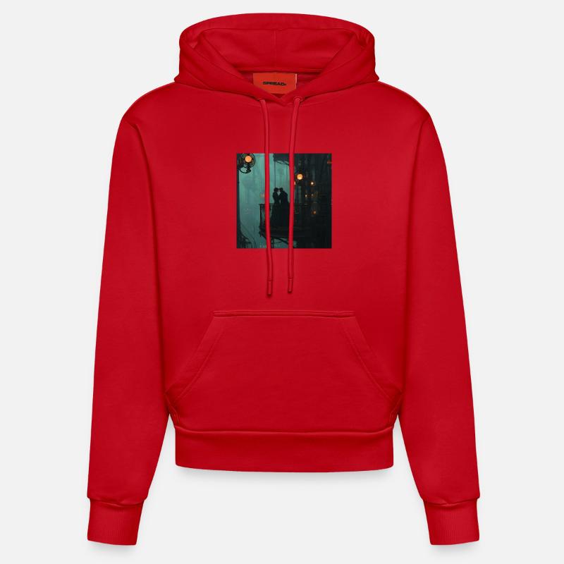 Château à vapeur de la cohésion - Sweat à capuche bio ajusté fabriqué en UE - rouge