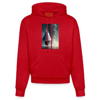 Ice cream - Organic Fitted Hoodie Made in EU - red - Front