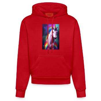 Unicorn - Organic Fitted Hoodie Made in EU - red - Front