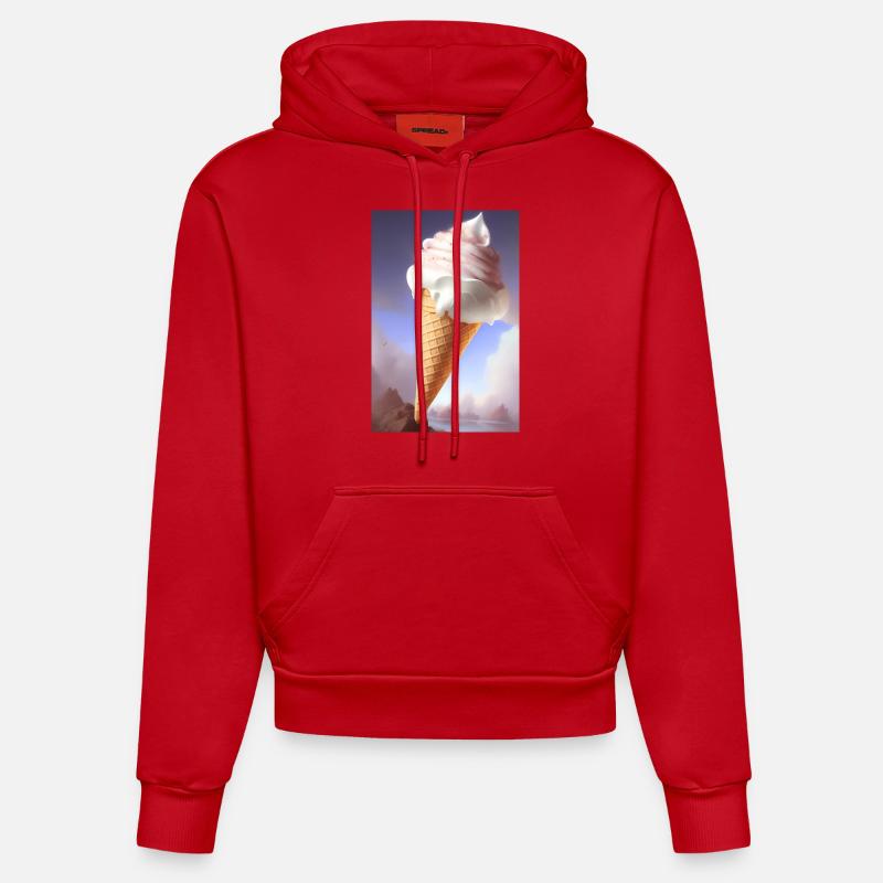 Glace - Sweat à capuche bio ajusté fabriqué en UE - rouge