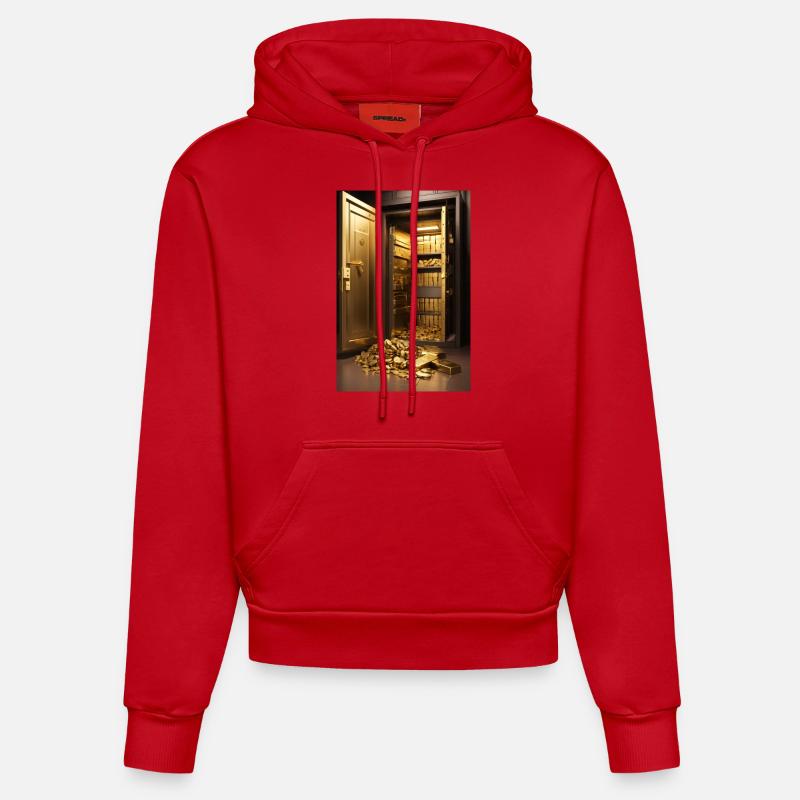 Voûte d’or - Sweat à capuche bio ajusté fabriqué en UE - rouge