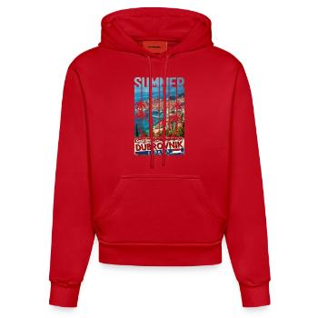 Croatie Croatie Voyage d’été Croatie Dubrovnik - Sweat à capuche bio ajusté fabriqué en UE - rouge - Devant