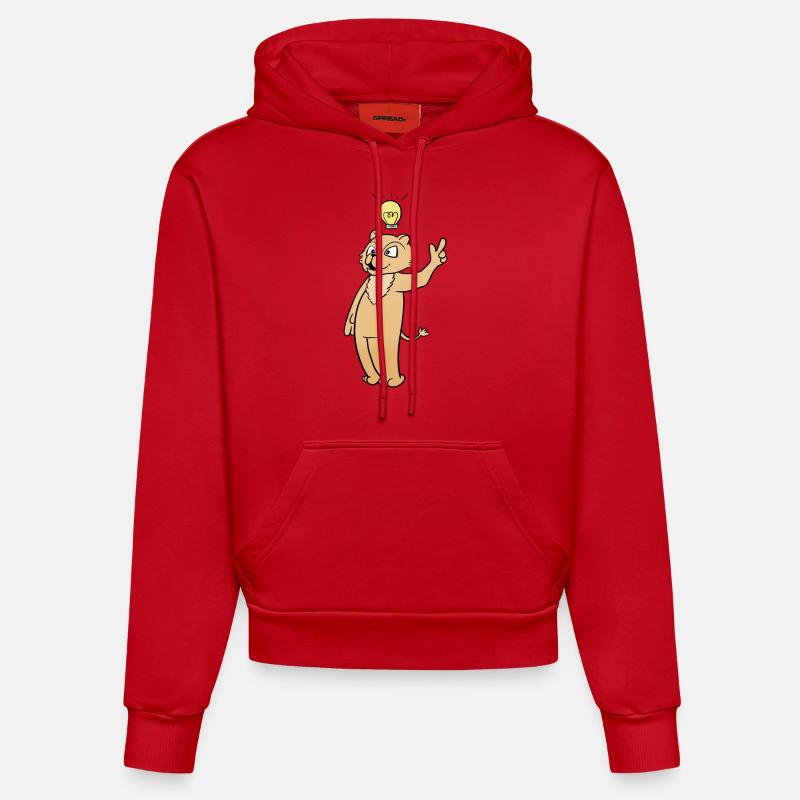 Idée - Sweat à capuche bio ajusté fabriqué en UE - rouge