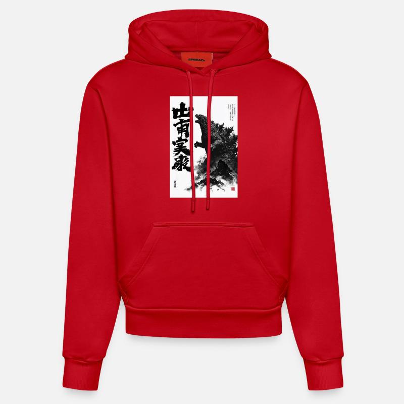 Encre monstrueuse de destruction - Sweat à capuche bio ajusté fabriqué en UE - rouge