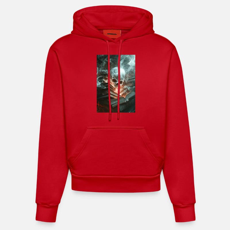 Des connaissances hantées déchaînées - Sweat à capuche bio ajusté fabriqué en UE - rouge