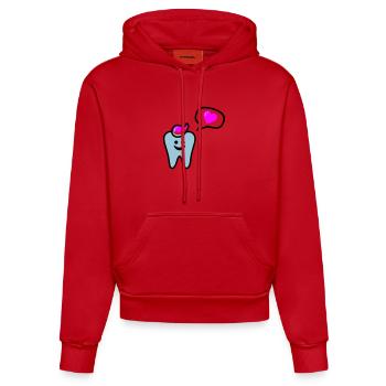 zahn punk zahnarzt dentist - Organic Fitted Hoodie Made in EU - red - Front