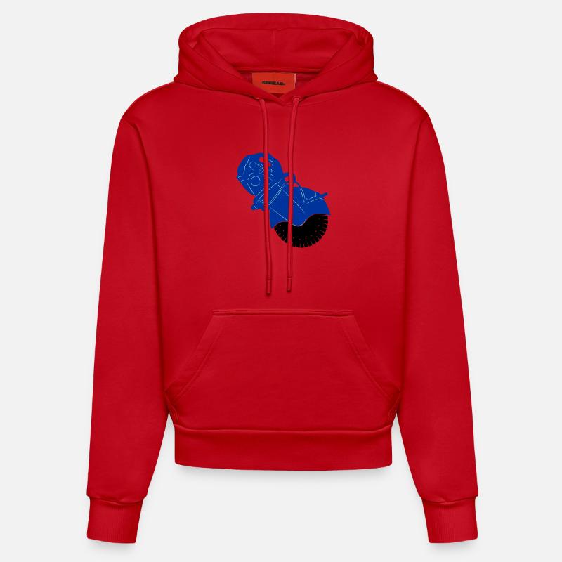 Pflastersteinsäge oder Steinsägemaschine - Organic Fitted Hoodie Made in EU - Rot