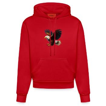 Eagle - Organic Fitted Hoodie Made in EU - red - Front