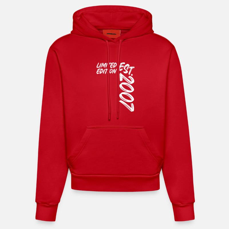 Édition limitée Est. 2007 - Sweat à capuche bio ajusté fabriqué en UE - rouge