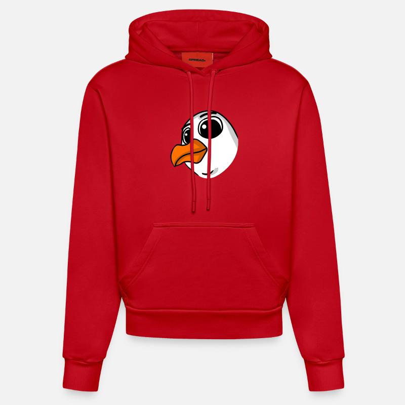 Tête de mouette - Sweat à capuche bio ajusté fabriqué en UE - rouge