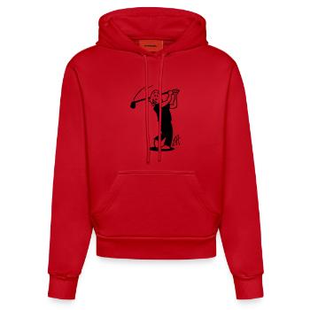 One Color Golf Design - Organic Fitted Hoodie Made in EU - red - Front