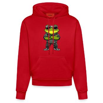 Frog Comic Cool - Organic Fitted Hoodie Made in EU - red - Front