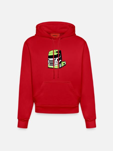 Striking V8 truck - Organic Fitted Hoodie Made in EU - red