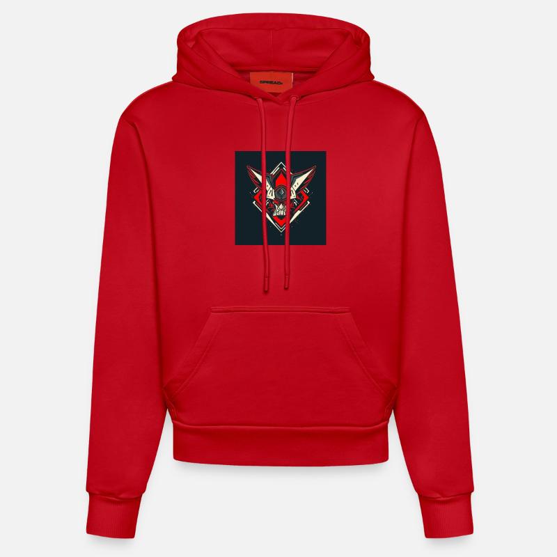 Emblème du guerrier de Schädel - Sweat à capuche bio ajusté fabriqué en UE - rouge
