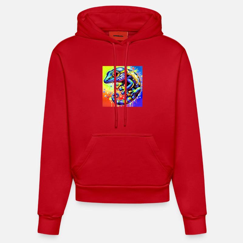 Gecko - Sweat à capuche bio ajusté fabriqué en UE - rouge