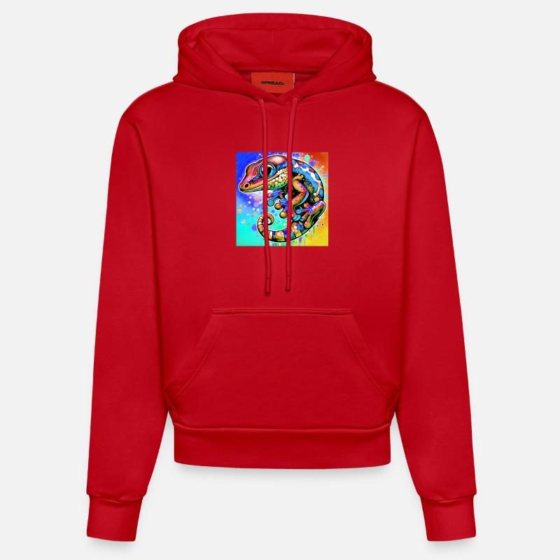 Gecko - Sweat à capuche bio ajusté fabriqué en UE - rouge