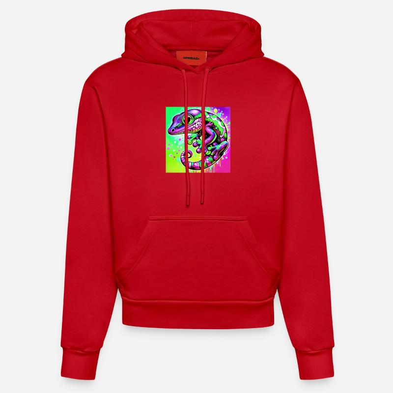 Gecko - Sweat à capuche bio ajusté fabriqué en UE - rouge
