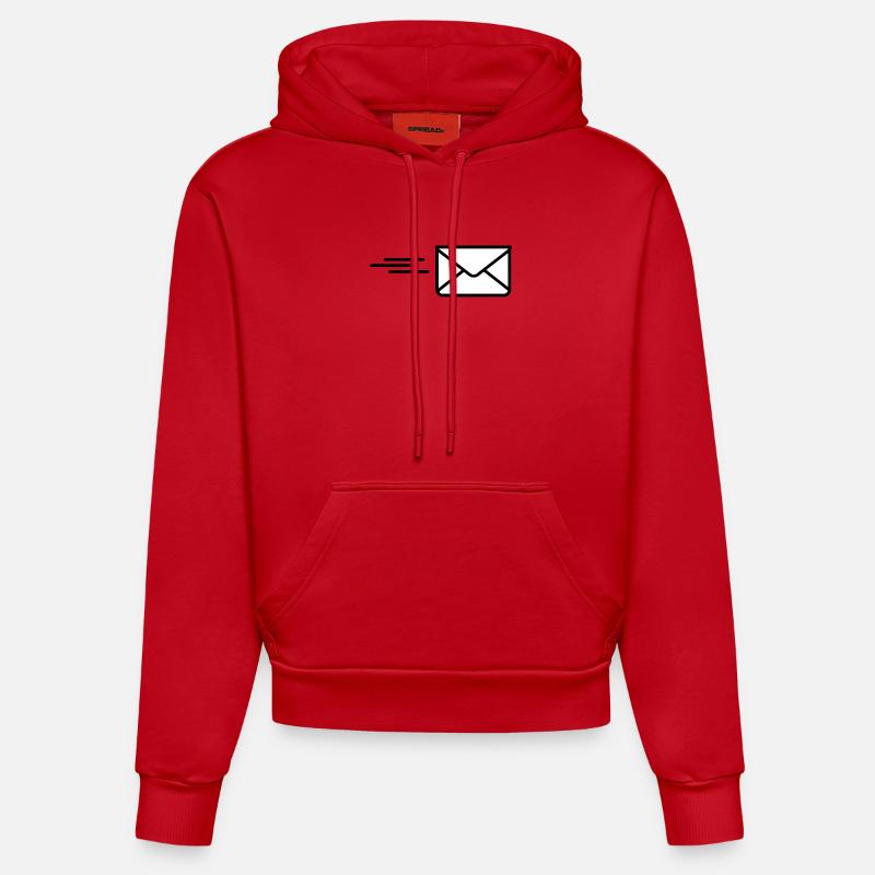 Envoyer une lettre de logo - Sweat à capuche bio ajusté fabriqué en UE - rouge