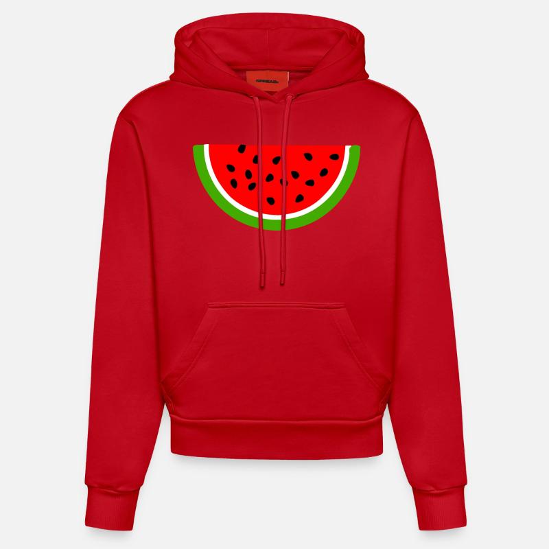 Pastèque - Sweat à capuche bio ajusté fabriqué en UE - rouge