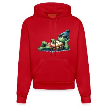 Cadeau Chill Toad Turtle Cool Chill - Sweat à capuche bio ajusté fabriqué en UE - rouge - Devant