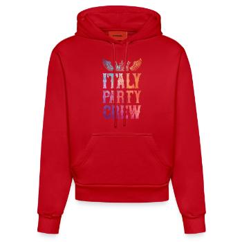 L’équipe de la fête italienne dit - Sweat à capuche bio ajusté fabriqué en UE - rouge - Devant
