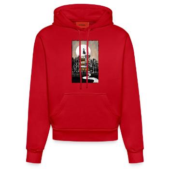 Halloween Haunted Mansion - Organic Fitted Hoodie Made in EU - red - Front