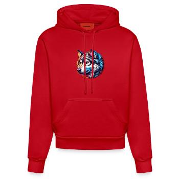 Wolf - Organic Fitted Hoodie Made in EU - Rot - Vorne