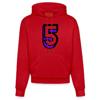 5. 5 JAHRE. 5-JÄHRIGES JUBILÄUM. GEBURTSTAG 5 JAHRE. 5 - Organic Fitted Hoodie Made in EU - Rot - Vorne