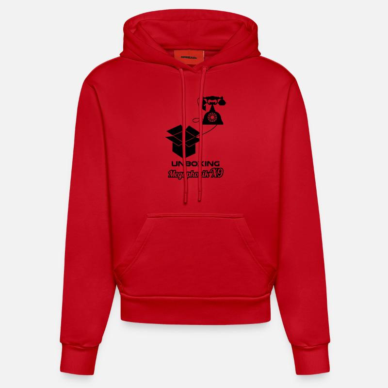 unbox blak - Sweat à capuche bio ajusté fabriqué en UE - rouge