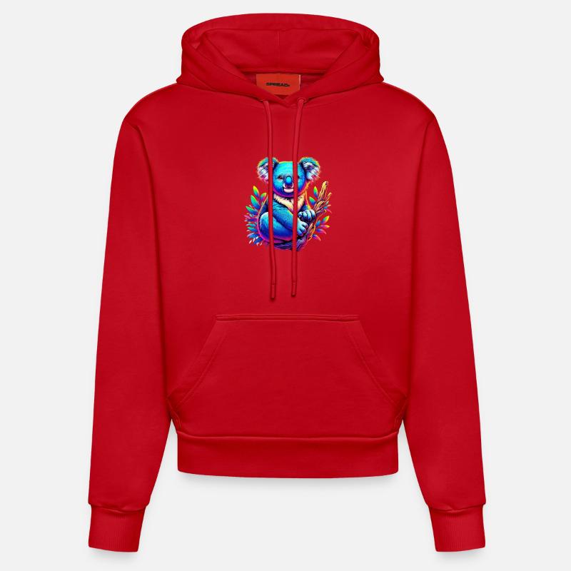 Koala - Sweat à capuche bio ajusté fabriqué en UE - rouge