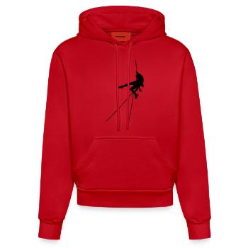 Rock Climbing #3 - Organic Fitted Hoodie Made in EU - red - Front