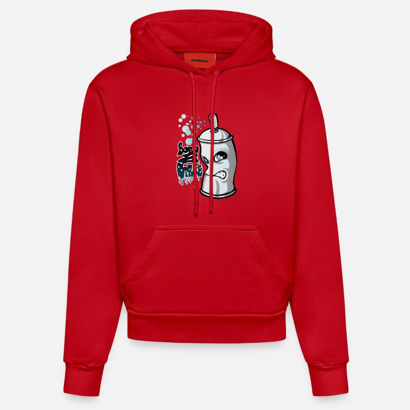 Spray and graffiti - Organic Fitted Hoodie Made in EU - Rot