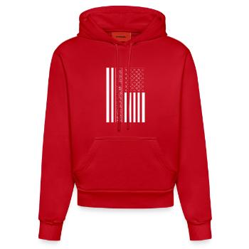 Est. MDCCLXXVI USA Flag - Organic Fitted Hoodie Made in EU - red - Front