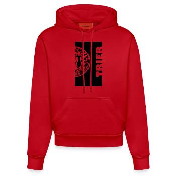 deckel trier halb - Organic Fitted Hoodie Made in EU - Rot - Vorne
