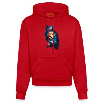 Niedliche Eule als Zauberer für einen Eulen Fans - Organic Fitted Hoodie Made in EU - Rot - Vorne
