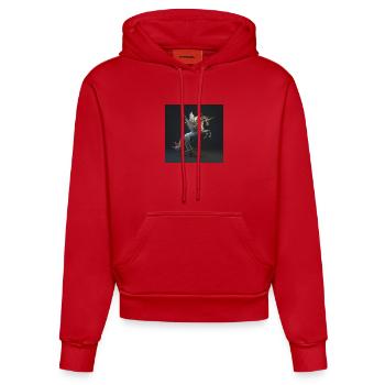 Magisches Blumen Einhorn - Organic Fitted Hoodie Made in EU - Rot - Vorne