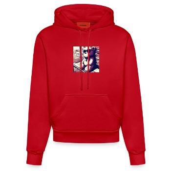 Teddy Manga II - Organic Fitted Hoodie Made in EU - Rot - Vorne