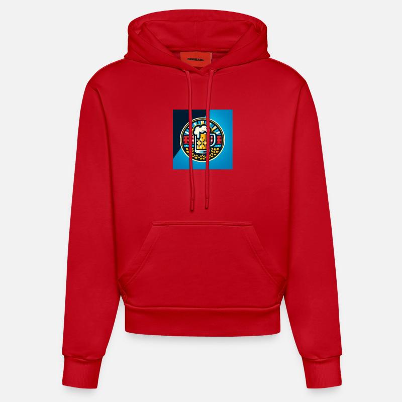 Bier Logo 3 - Organic Fitted Hoodie Made in EU - Rot