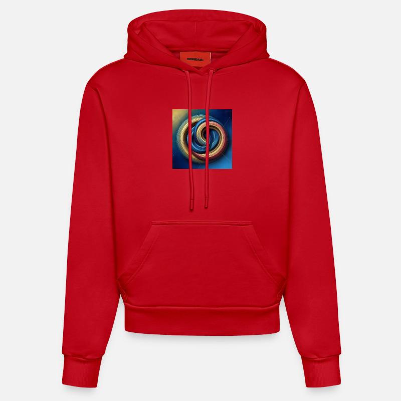 Cercles 1 - Sweat à capuche bio ajusté fabriqué en UE - rouge