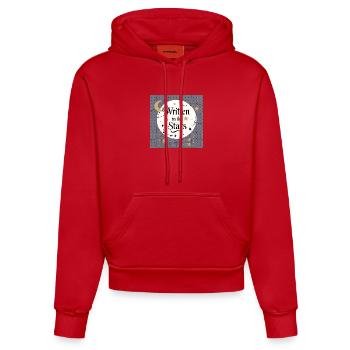 Schreiben in den Sternen - Organic Fitted Hoodie Made in EU - Rot - Vorne