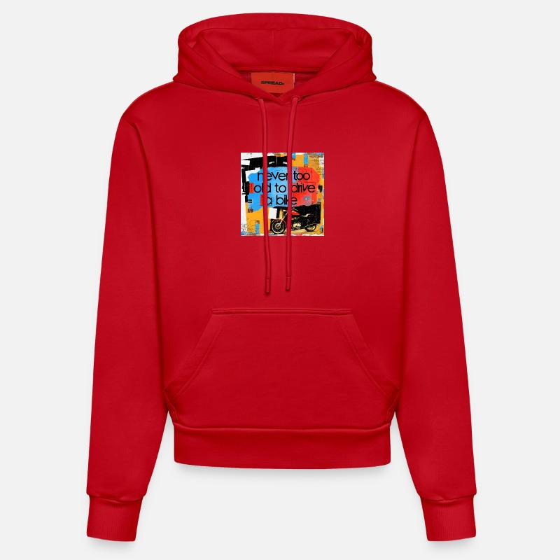 Devise de vie avec l’art de la moto - Sweat à capuche bio ajusté fabriqué en UE - rouge