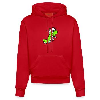 Nerd Raupe Intelligent Geek Wurm Hornbrille schlau - Organic Fitted Hoodie Made in EU - Rot - Vorne