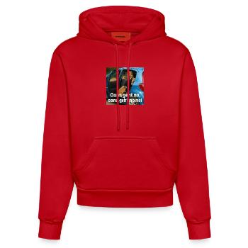 Hamsterabenteuer_im_blauen_Auto - Sweat à capuche bio ajusté fabriqué en UE - rouge - Devant