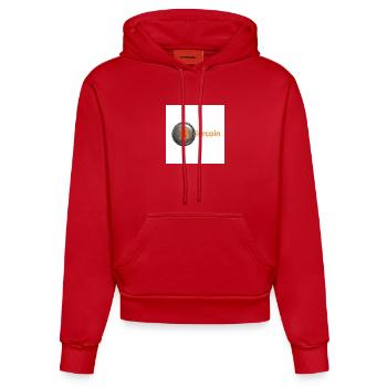 BierCoin Bitcoin Logo - Organic Fitted Hoodie Made in EU - Rot - Vorne