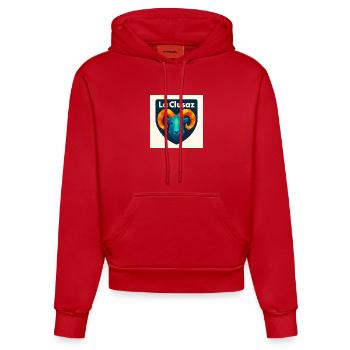 La Clusaz Geometric Ram Crest - Sweat à capuche bio ajusté fabriqué en UE - rouge - Devant